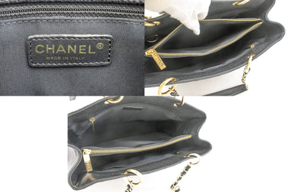 CHANEL Caviar GST 13" Grand Shopping Tote Chain Shoulder Bag Black j25