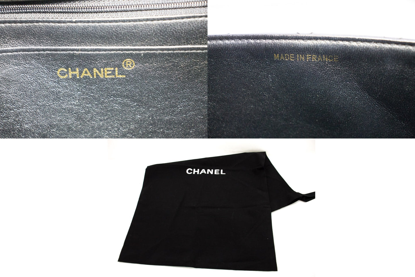 CHANEL Jumbo 11" Large Chain Shoulder Bag Flap Black Lambskin Gold f98