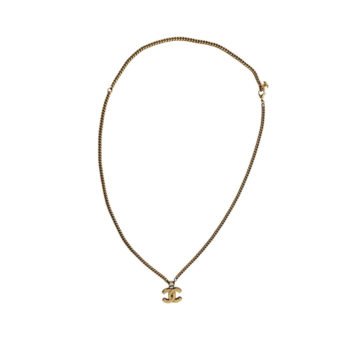 Chanel CC Crystal Pendant Chain Necklace 21C
