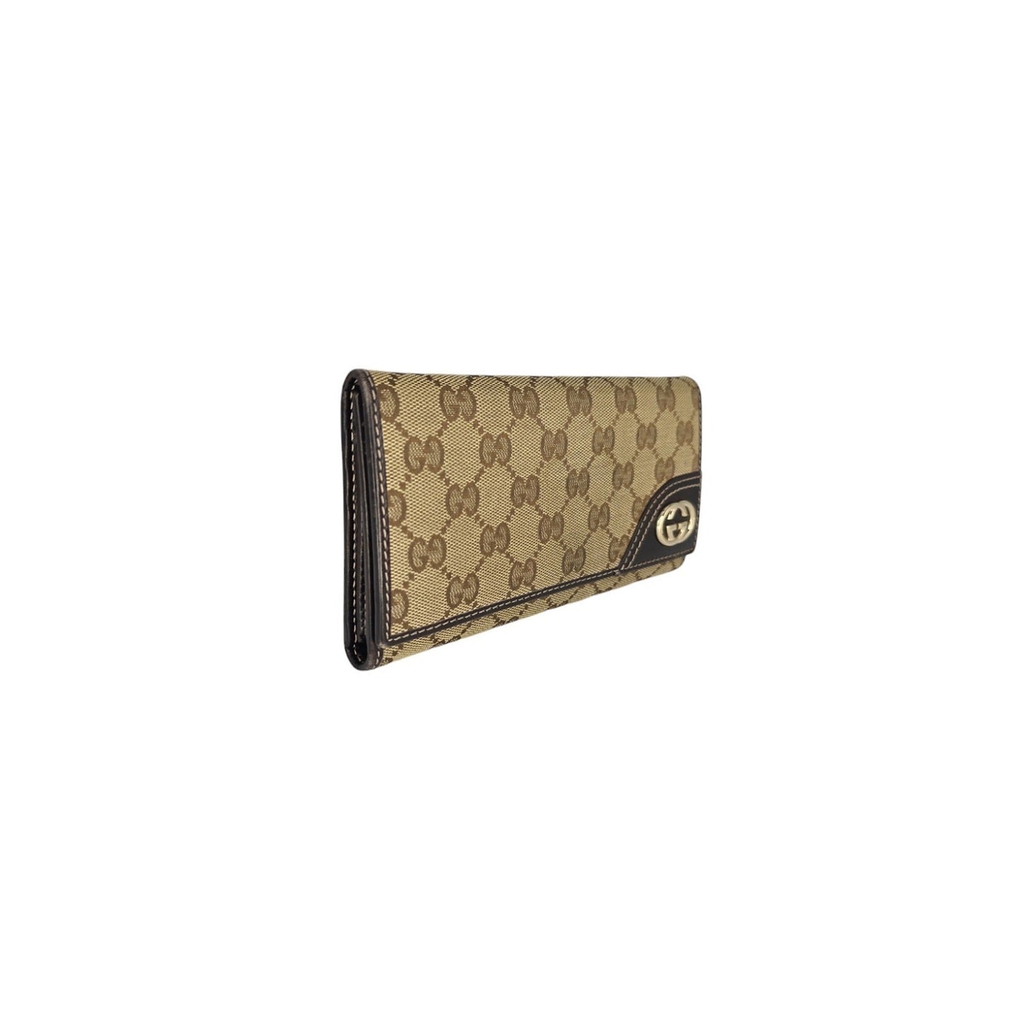 Gucci Britt Continental Monogram Canvas Wallet