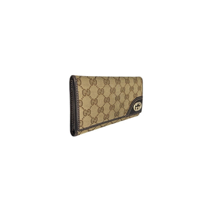 Gucci Britt Continental Monogram Canvas Wallet