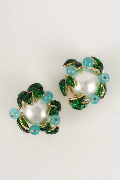 Boucles d'oreilles en pte de verre Chanel