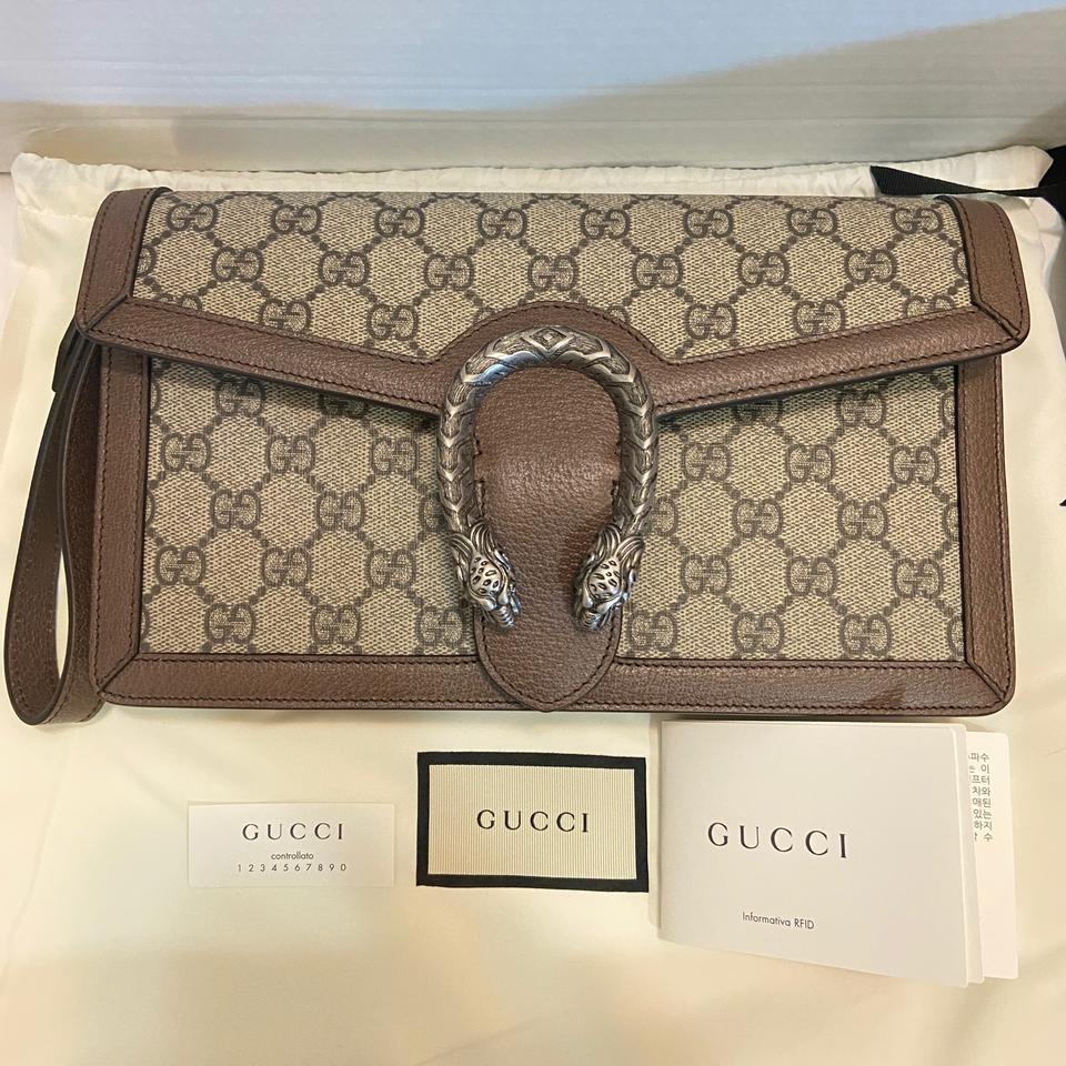 Gucci Dionysus GG Supreme Canvas Purse in Beige/Brown