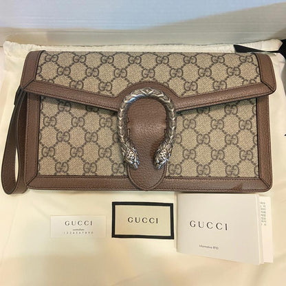 Gucci Dionysus GG Supreme Canvas Purse in Beige/Brown