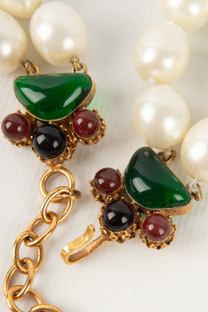 Collier en pte de verre Chanel