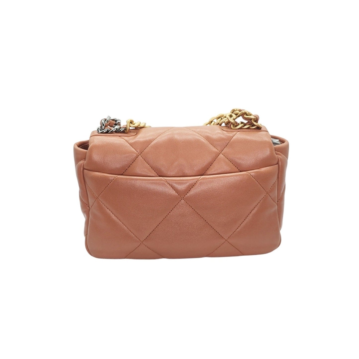Chanel 19 Lambskin Quilted Medium Flap Bag Caramel