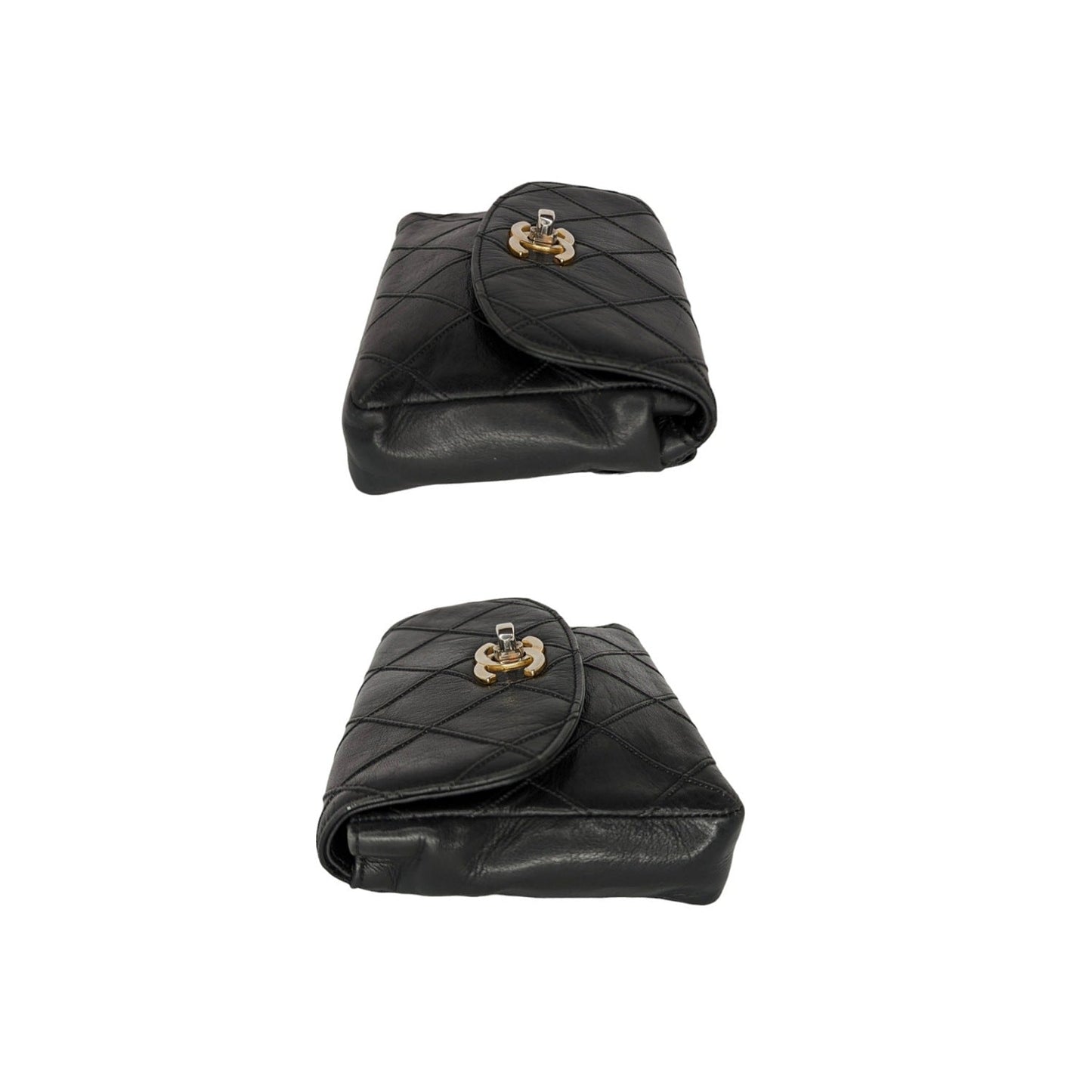 Chanel Vintage Lambskin Diamond Stitched Flap Waist Belt Bag