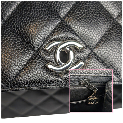 Chanel 90s Caviar Quilted Kelly Top Handle Bag
