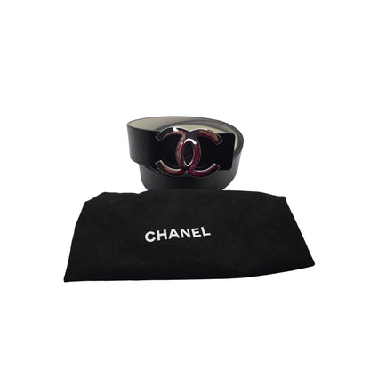 Chanel 2021 Reversible Leather Belt Size M