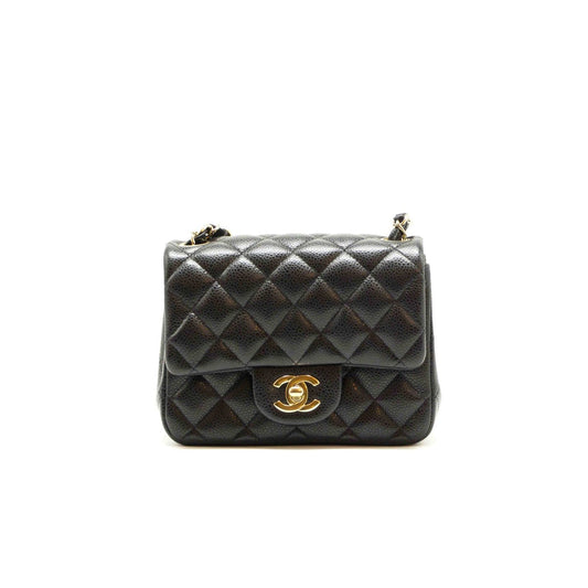 Chanel Quilted Caviar Leather Mini Square Flap Bag