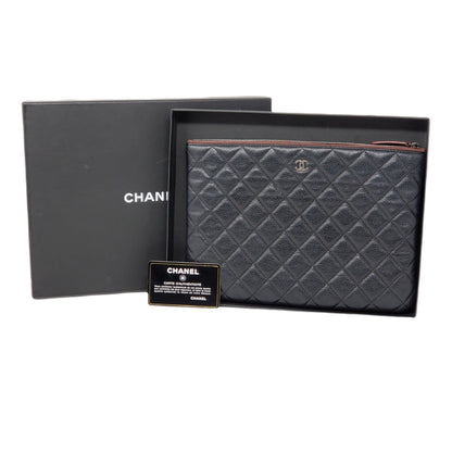 Chanel CC Caviar Quilted Cosmetic / Clutch Bag