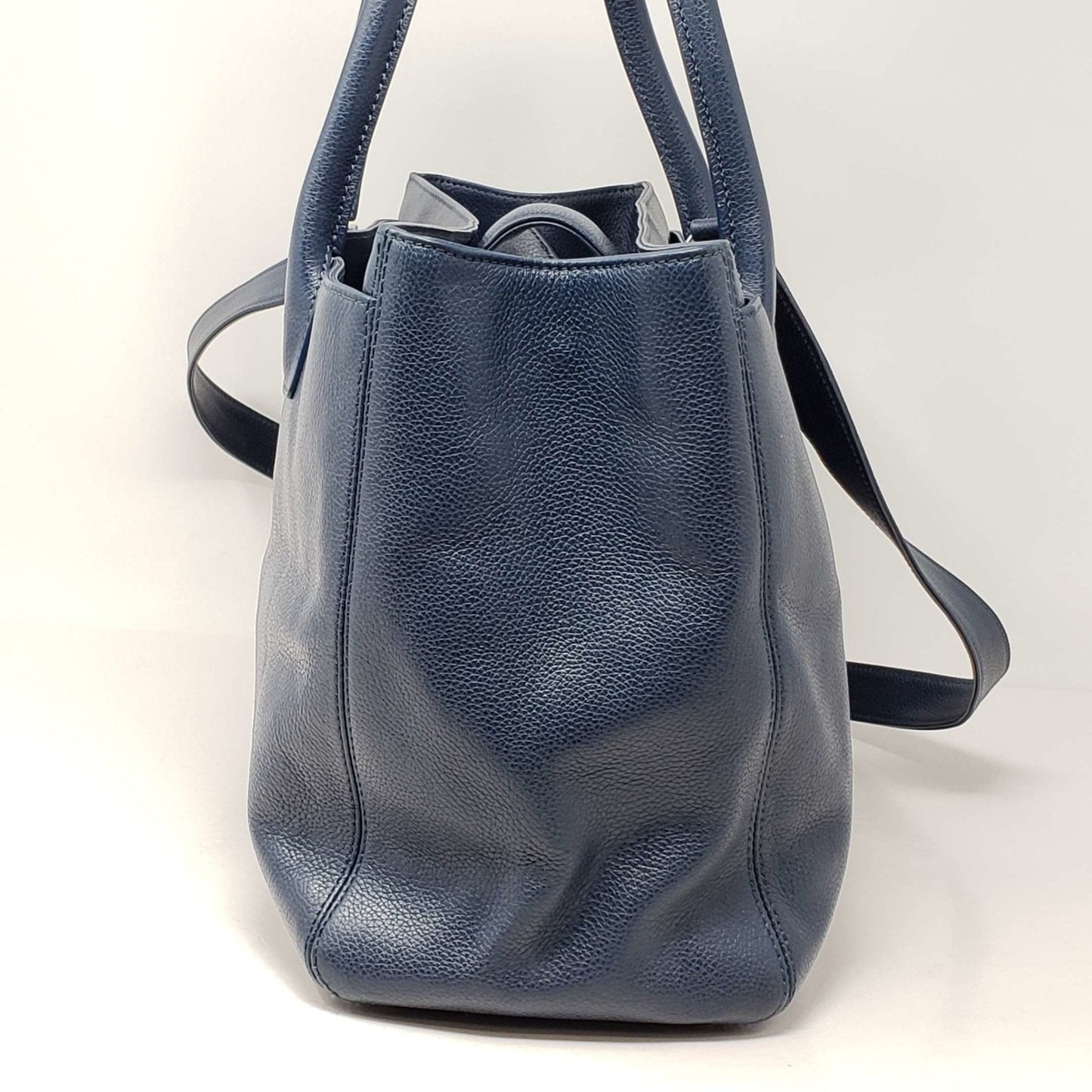 Chanel CC Executive Calfskin Navy Blue Shoulder Bag