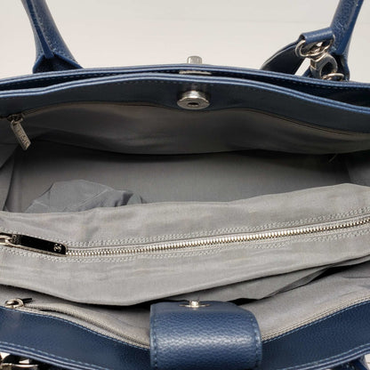 Chanel CC Executive Calfskin Navy Blue Shoulder Bag