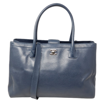 Chanel CC Executive Calfskin Navy Blue Shoulder Bag
