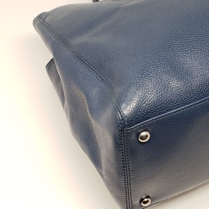 Chanel CC Executive Calfskin Navy Blue Shoulder Bag