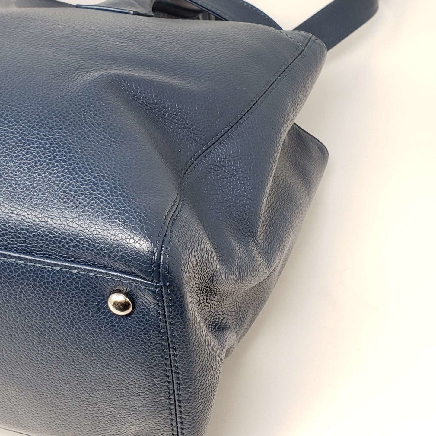 Chanel CC Executive Calfskin Navy Blue Shoulder Bag