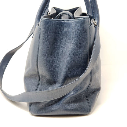 Chanel CC Executive Calfskin Navy Blue Shoulder Bag