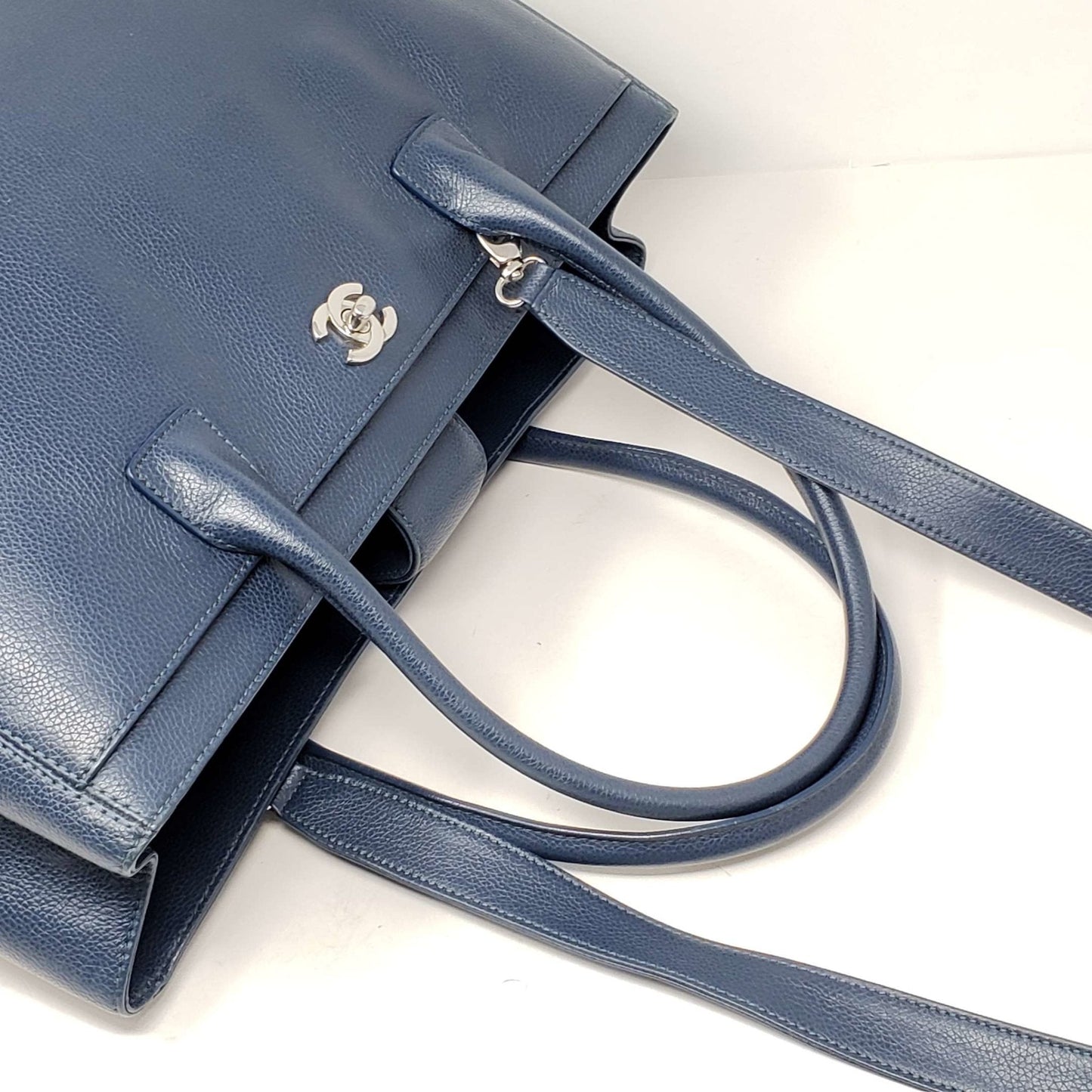 Chanel CC Executive Calfskin Navy Blue Shoulder Bag