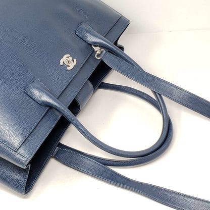 Chanel CC Executive Calfskin Navy Blue Shoulder Bag
