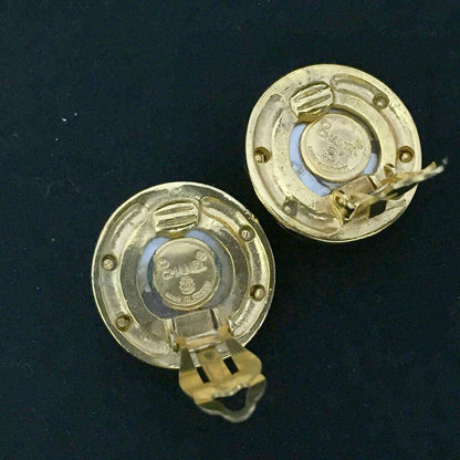 CHANEL CC Logo Gold Tone Pearl Earrings