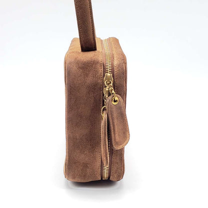 Chanel CC Suede Brown Rare Vintage Hand Bag