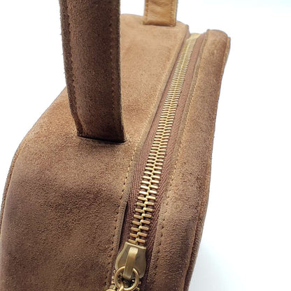 Chanel CC Suede Brown Rare Vintage Hand Bag