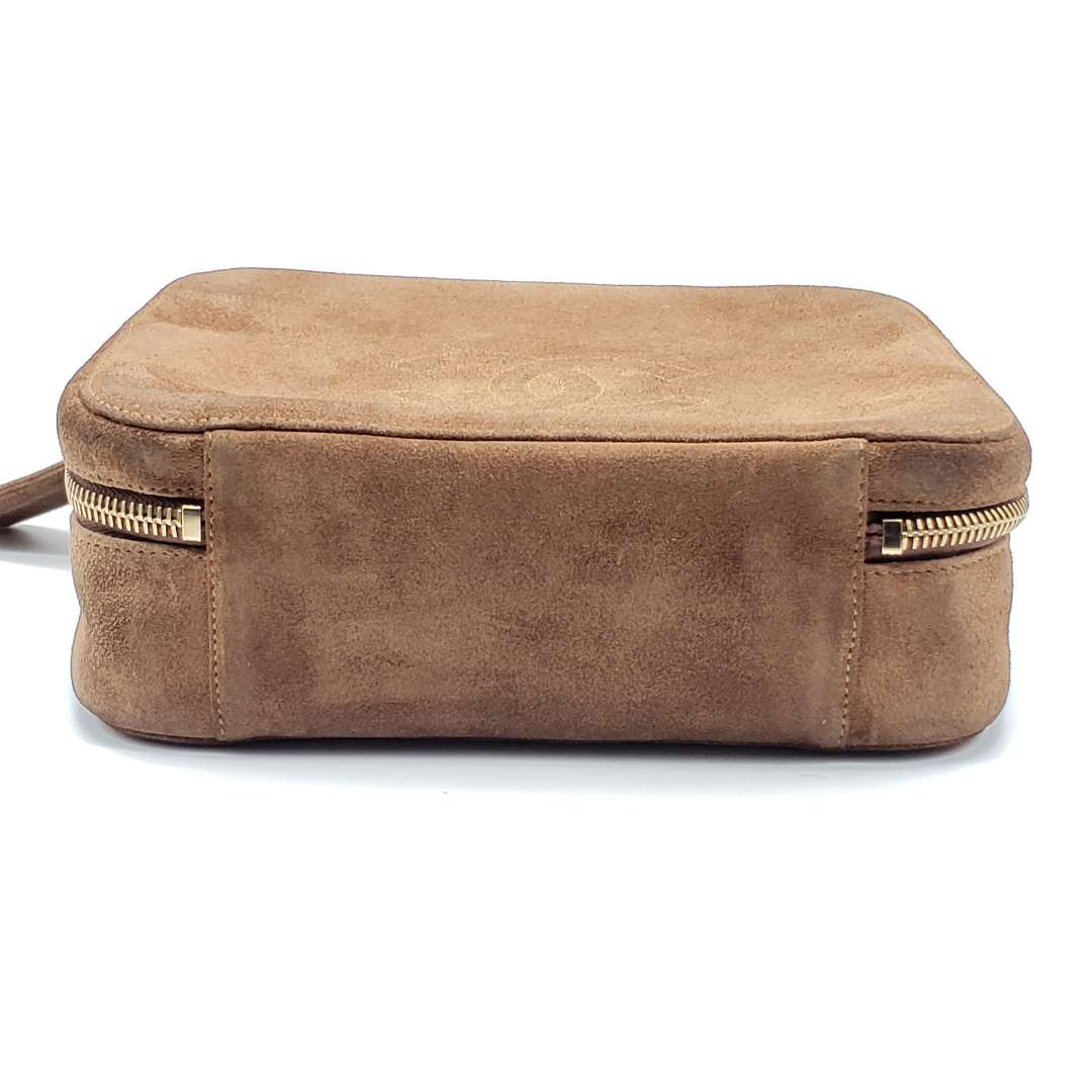 Chanel CC Suede Brown Rare Vintage Hand Bag