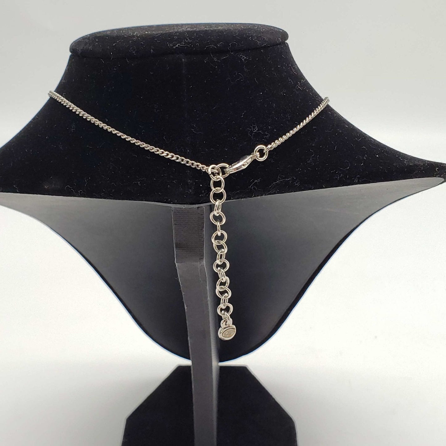 CHANEL CC with stone Necklace Silver Color