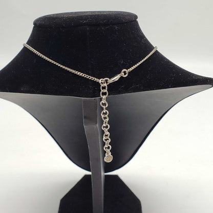 CHANEL CC with stone Necklace Silver Color