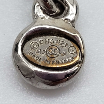 CHANEL CC with stone Necklace Silver Color