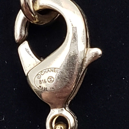 CHANEL Pearl Goldish Color Necklace Adjustable Sizes