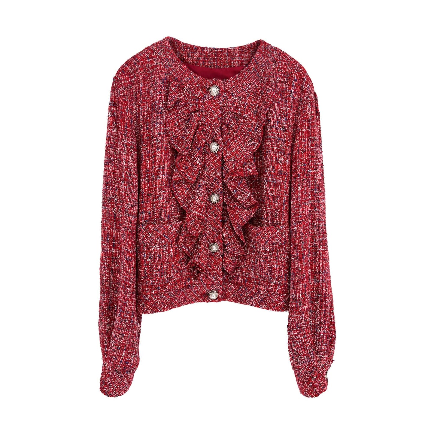 Chanel scarlet red tweed jacket 2019 spring collection