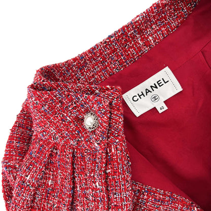Chanel scarlet red tweed jacket 2019 spring collection