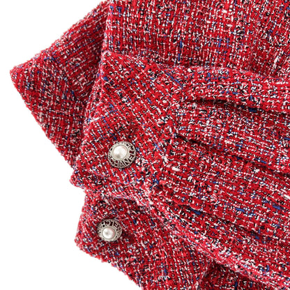 Chanel scarlet red tweed jacket 2019 spring collection