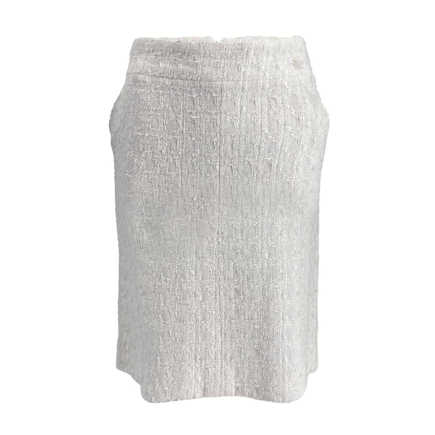 Chanel White Tweed Skirt
