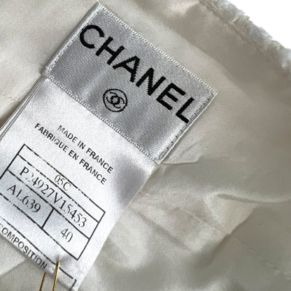 Chanel White Tweed Skirt