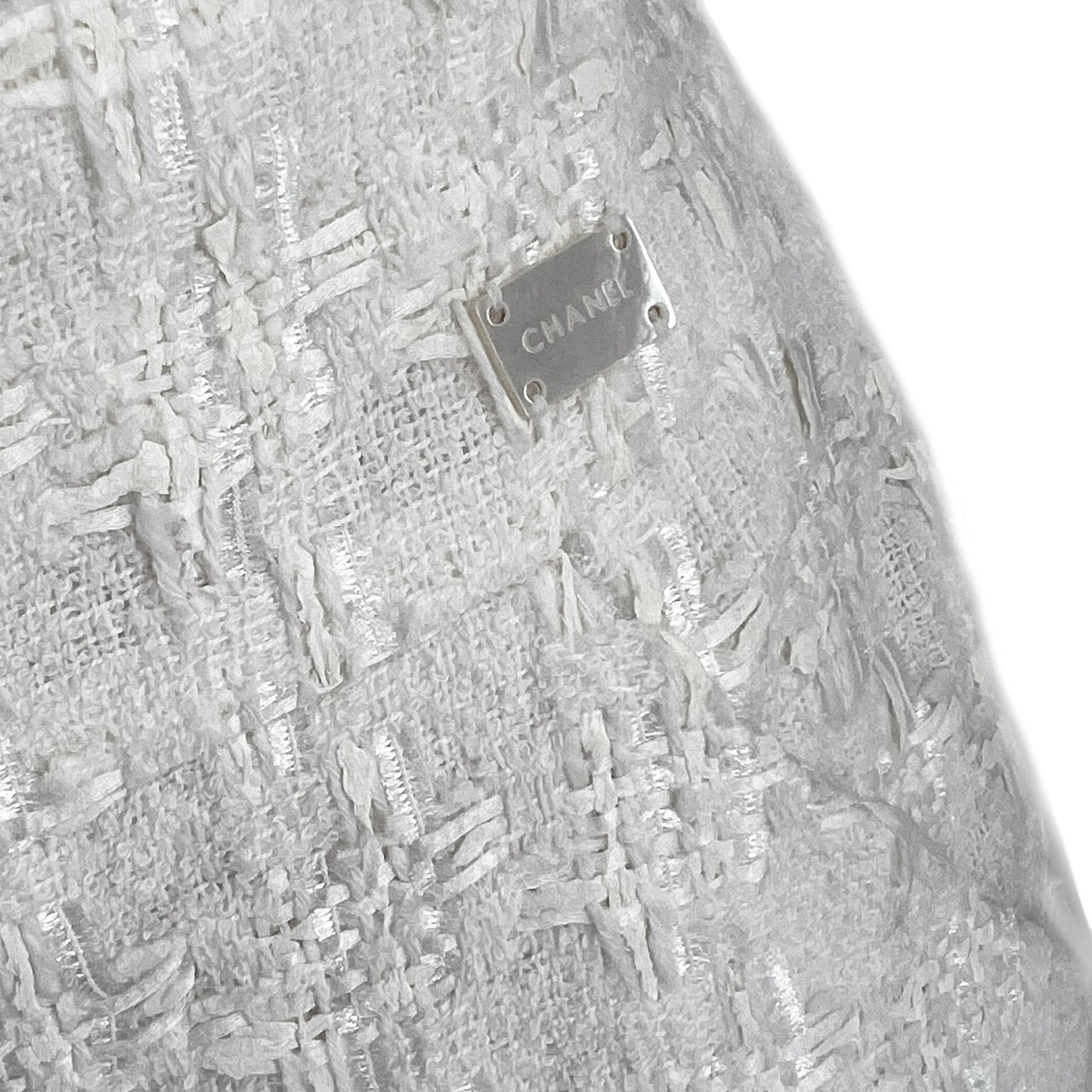 Chanel White Tweed Skirt