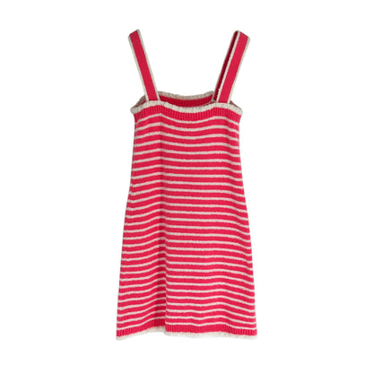 Chanel pink stripe knit dress