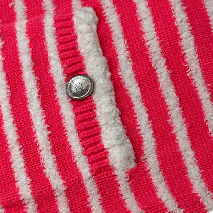 Chanel pink stripe knit dress