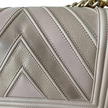 Chanel Medium Chevron Leather Boy Bag