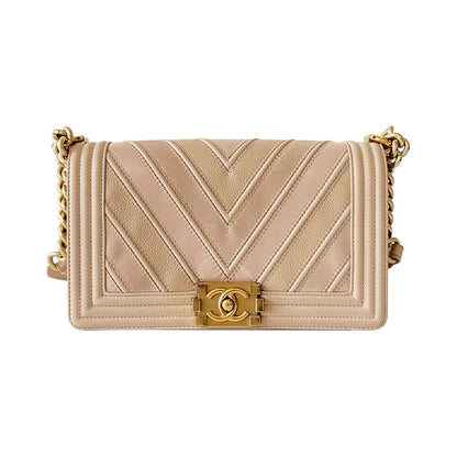 Chanel Medium Chevron Leather Boy Bag