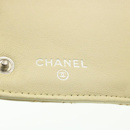 CHANEL Matelasse Zippy Long Wallet Beige CC cr619