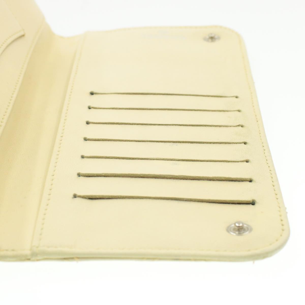 CHANEL Matelasse Zippy Long Wallet Beige CC cr619