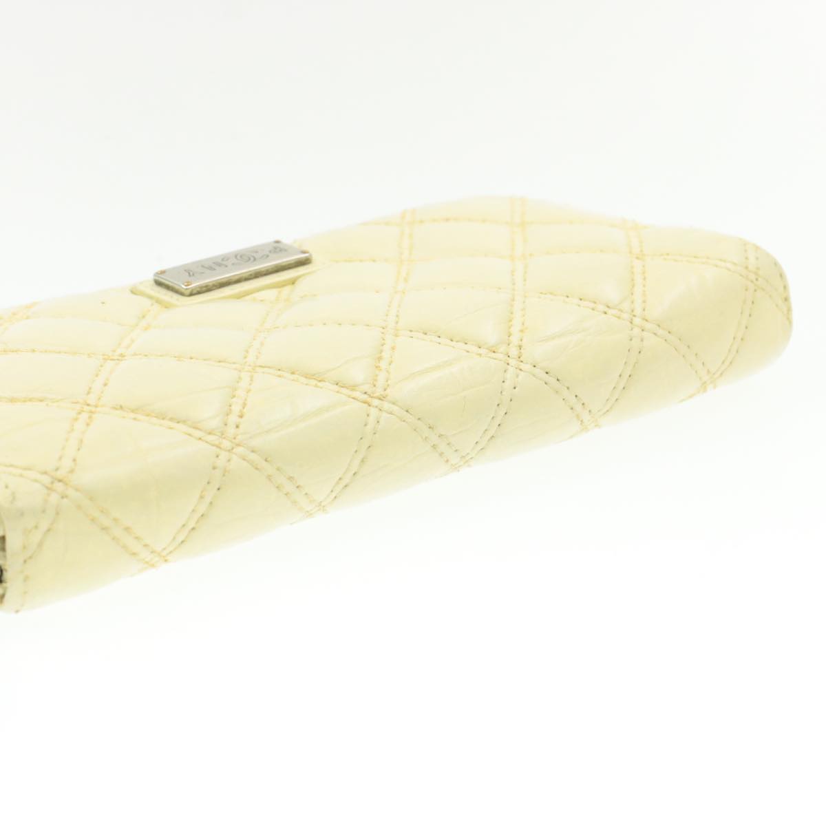 CHANEL Matelasse Zippy Long Wallet Beige CC cr619