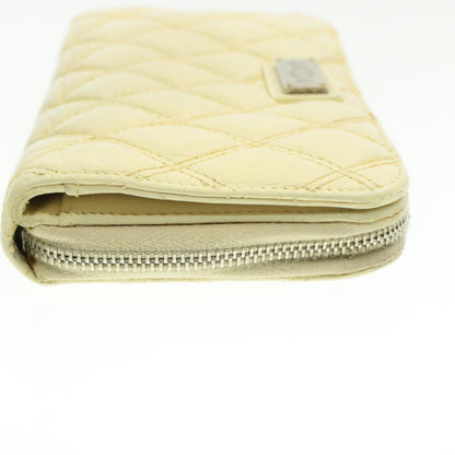 CHANEL Matelasse Zippy Long Wallet Beige CC cr619