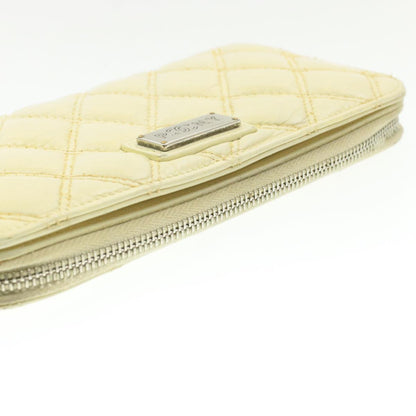 CHANEL Matelasse Zippy Long Wallet Beige CC cr619