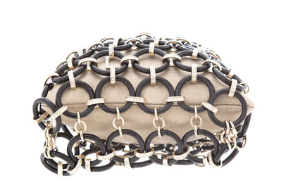 Chanel 2018 Limited Edition Black & Gold Leather & Chain Ring Cross-Body