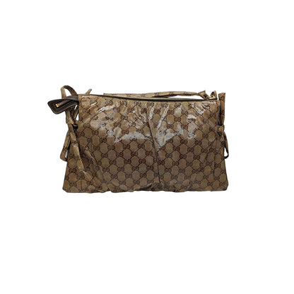 Gucci Beige/Ebony GG Crystal Hysteria Clutch Bag