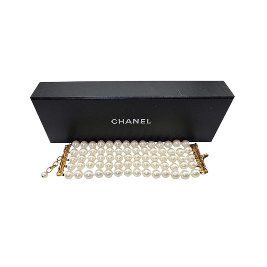 Chanel Pearly Beads Multi Strand Faux Pearl Bracelet