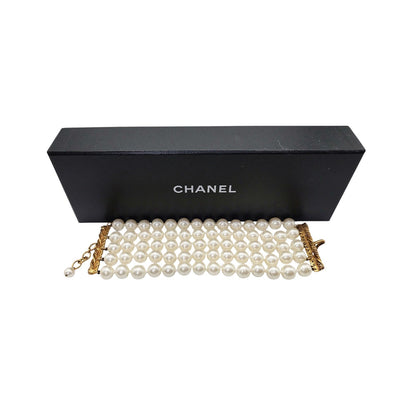 Chanel Pearly Beads Multi Strand Faux Pearl Bracelet